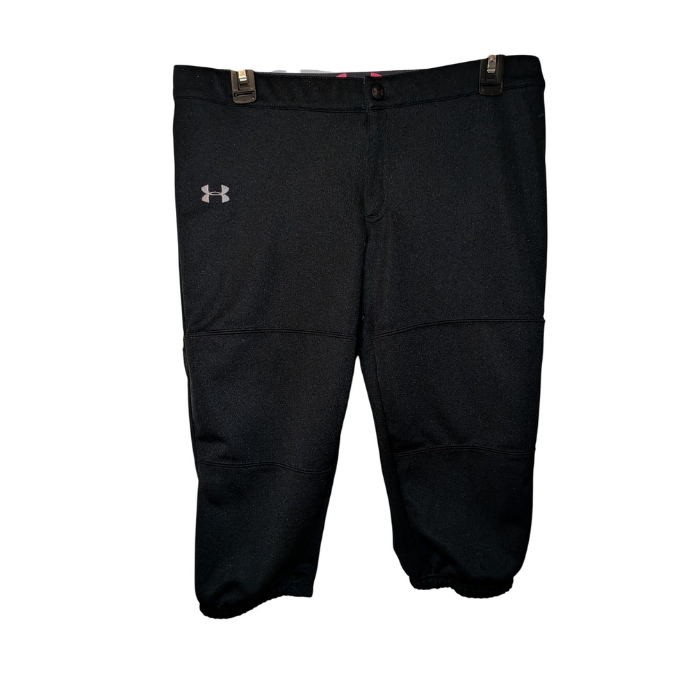 Under Armour Womens Black Softball Pants Knickers Youth YXL 100%‎ Polyester